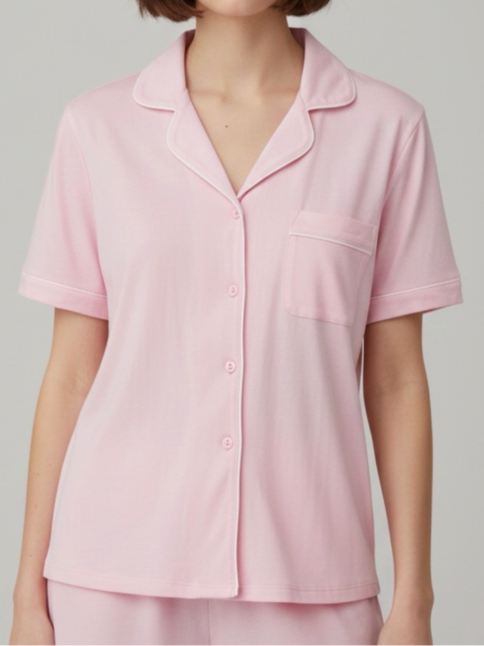 Auden Cloud Knit Pink Short-Sleeve Pajama Top